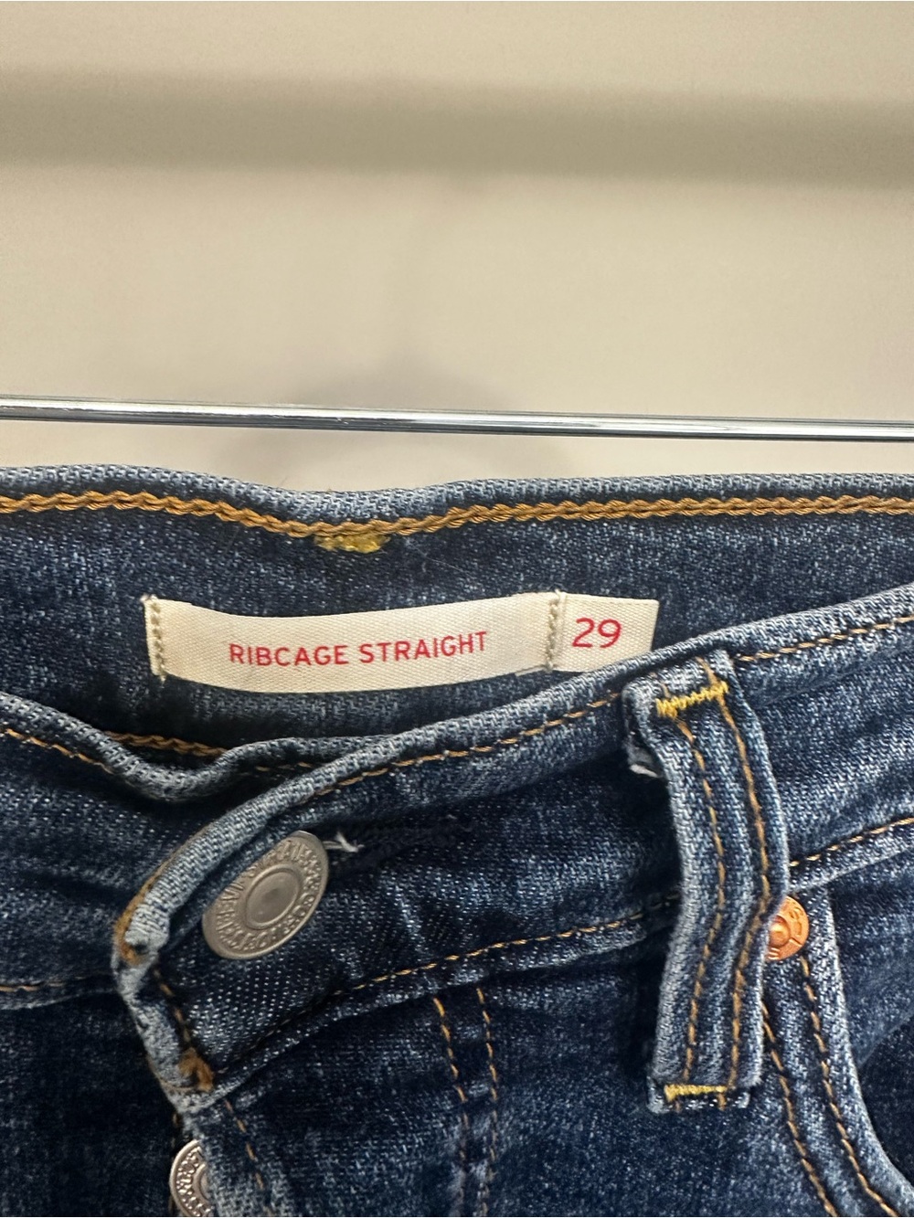 Ribcage Straight Jeans - Dark Blue (Size 29) Levi’s.